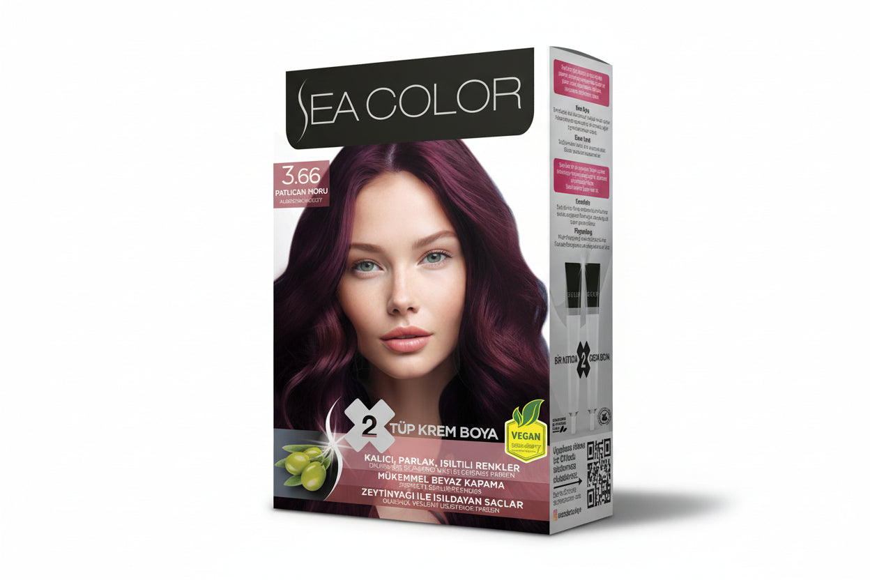 SEA COLOR Saç Boyası 3-66 Patlıcan Moru - Batman Sanal Market