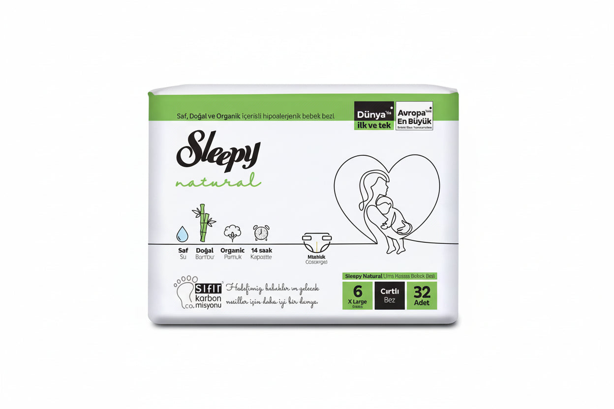 SLEEPY 2'li Jumbo Naturel Bebek Bezi (6 Numara - 32 Adet) - Batman Sanal Market