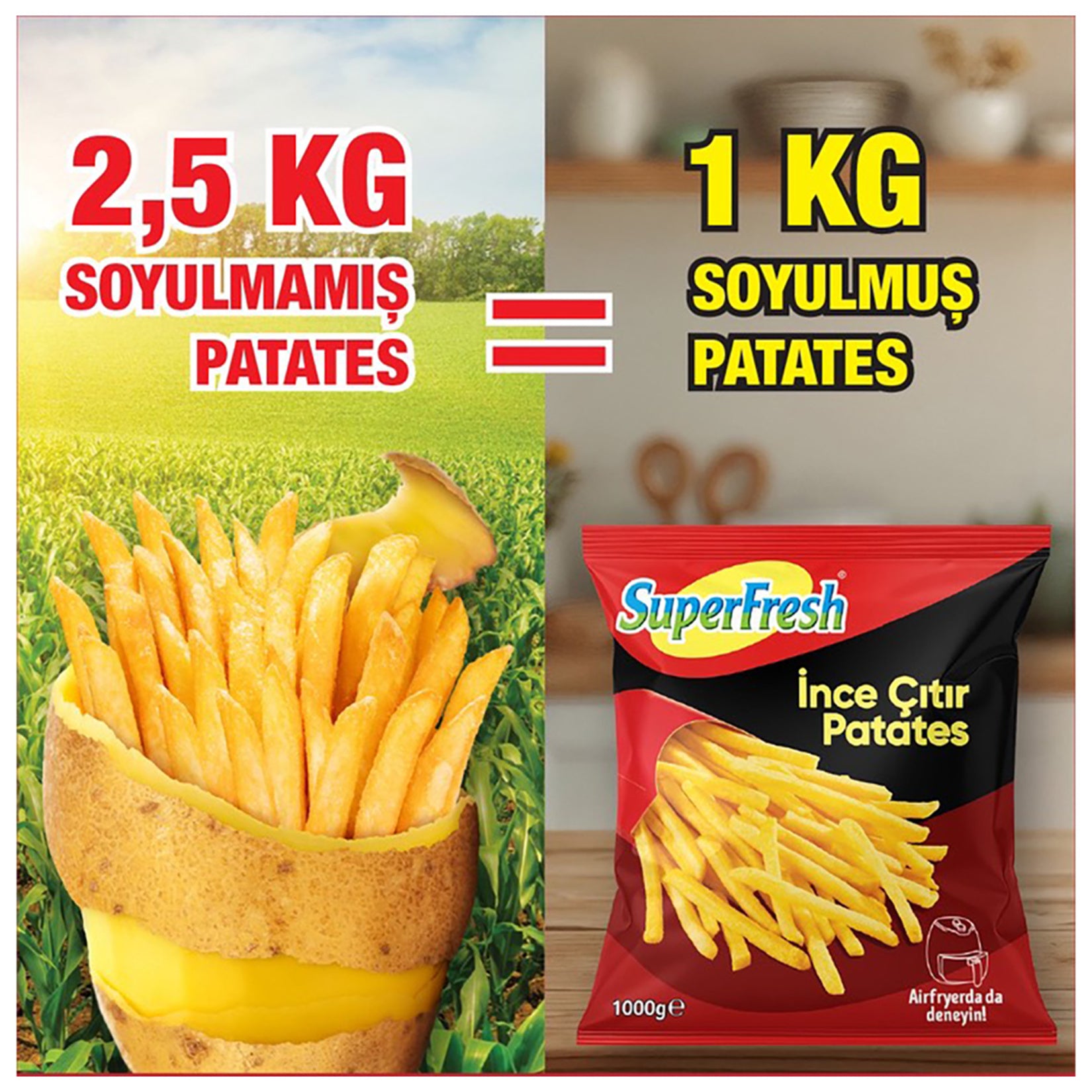 SUPERFRESH Patates Çıtır Çubuk 1000 Gr - Batman Sanal Market