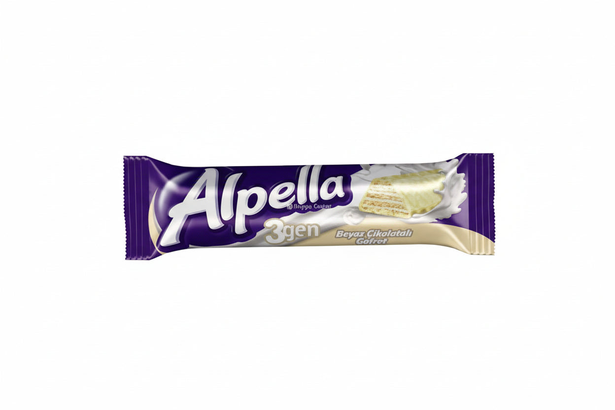 ÜLKER ALPELLA 3GEN BEYAZ ÇİKOLATALI GOFRET 28 GR - Batman Sanal Market