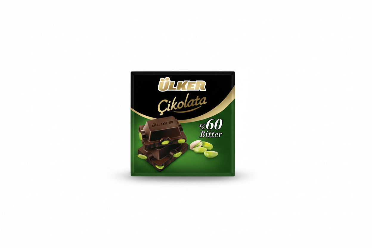 Ülker Çikolata Fıstıklı %60 Bitter Kare 65 Gr - Batman Sanal Market