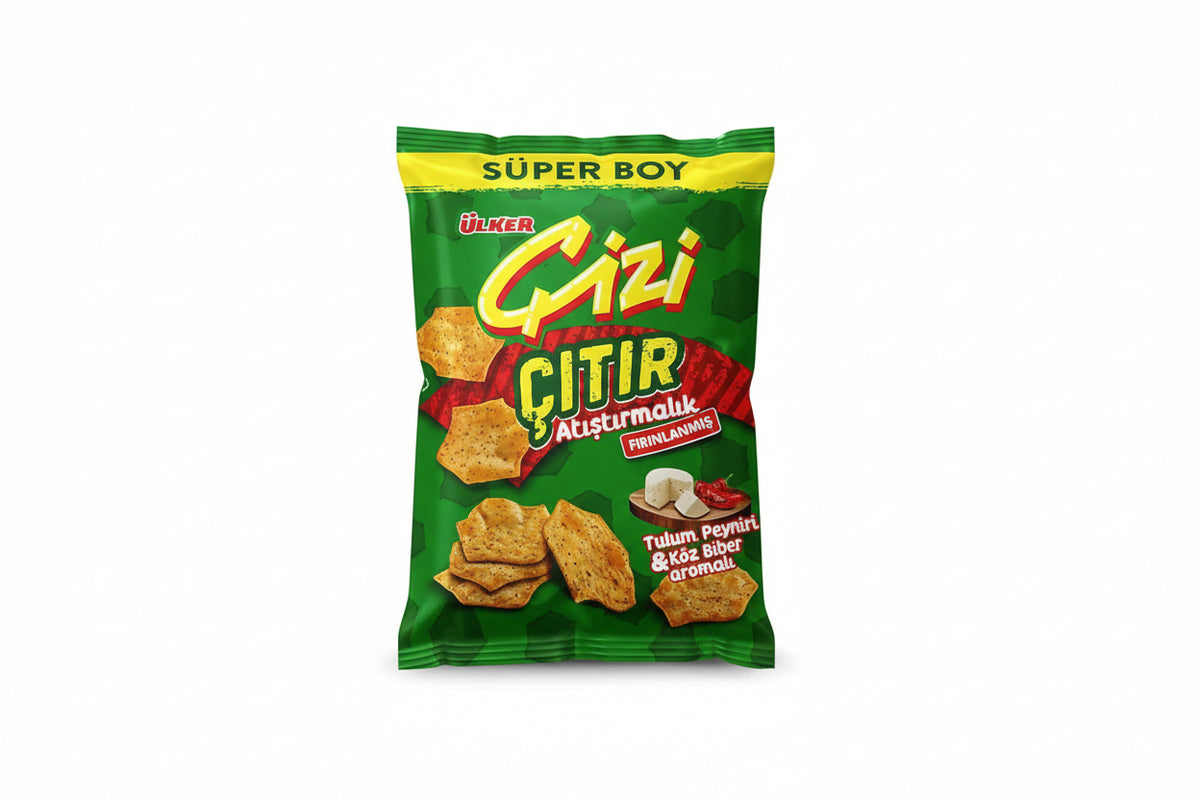 Ülker Çizi Çıtır Tulum Peynirli & Köz Biberli Süper Boy Cips 120gr - Batman Sanal Market