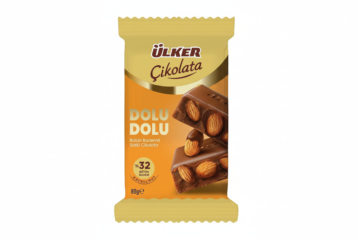 Ülker Dolu Dolu Bademli Sütlü Çikolata 80 Gr