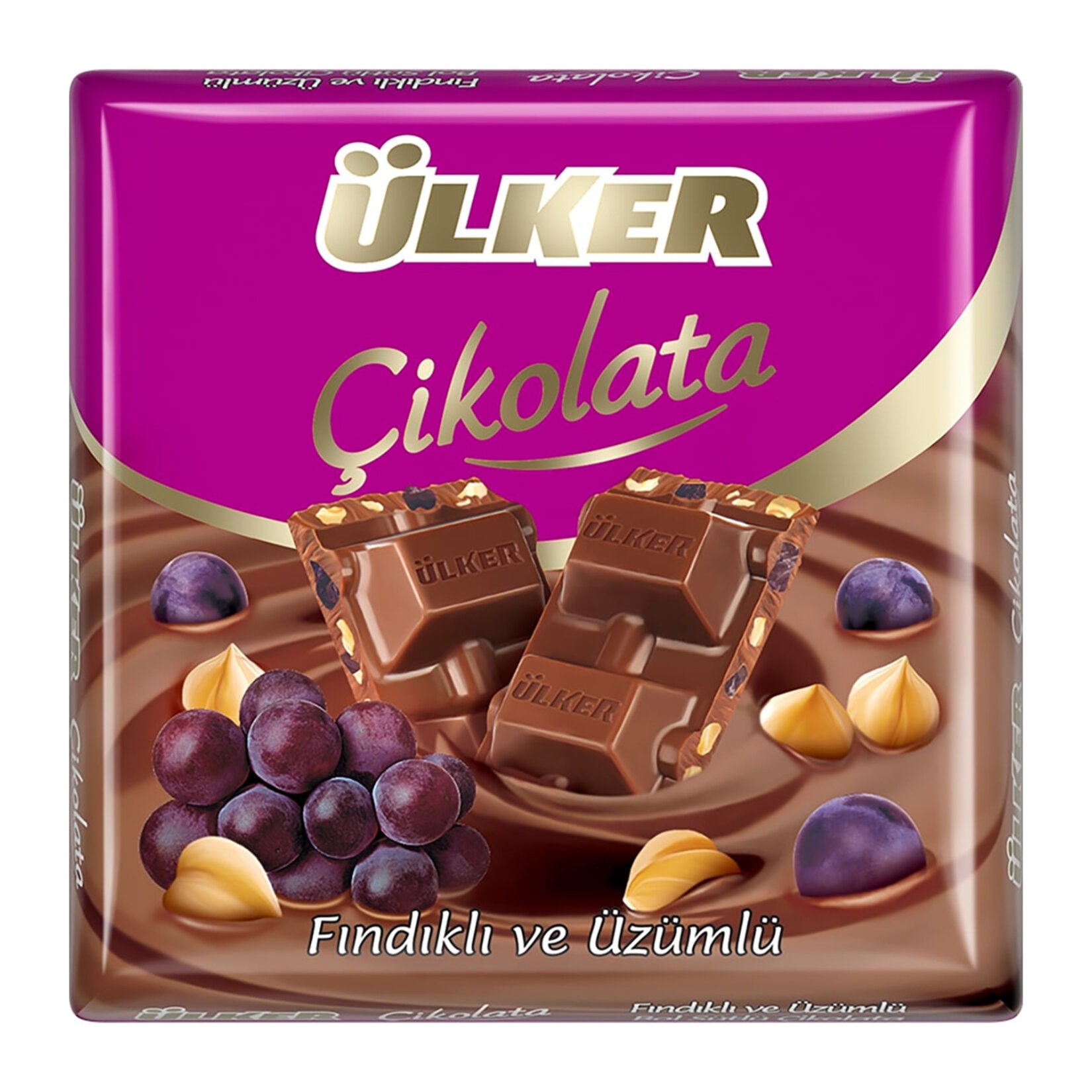 Ülker Fındık Üzümlü Kare Çikolata 60 Gr - Batman Sanal Market