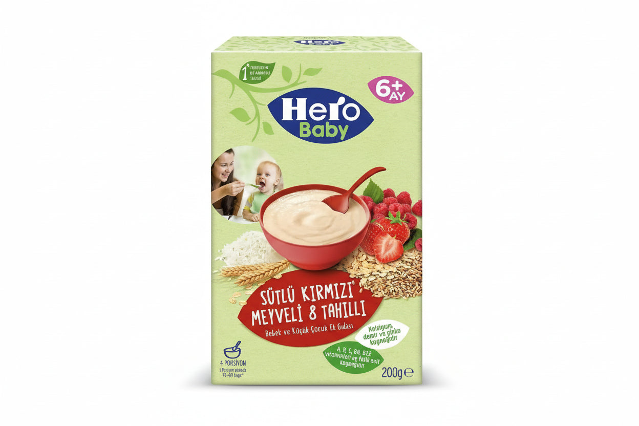 Ülker Hero Baby Sütlü Kırmızı Meyv. 8 Tahlli 200 Gr