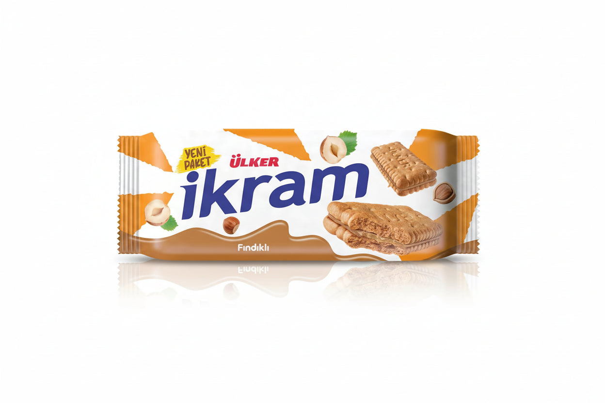 ÜLKER İKRAM FINDIKLI KREMALI BİSKÜVİ 100 GR - Batman Sanal Market