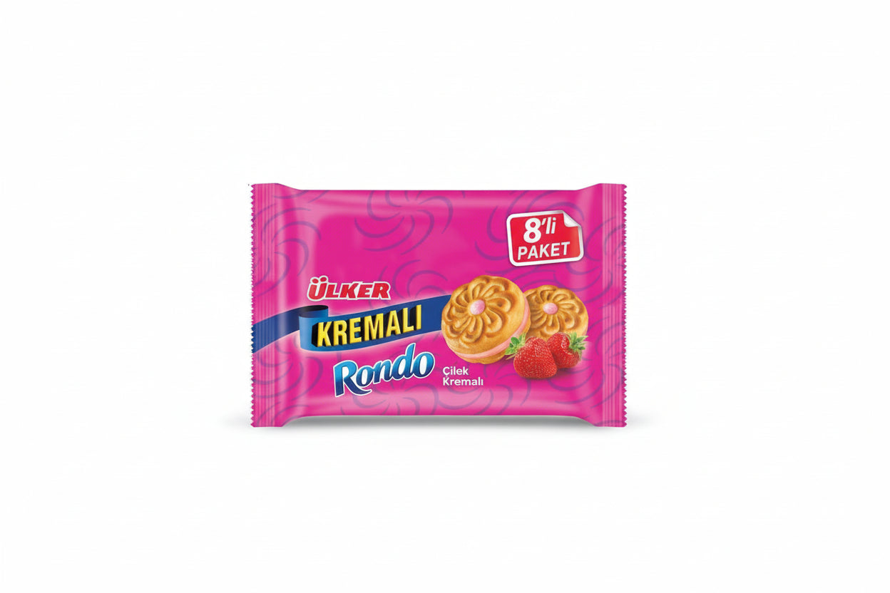 Ülker Kremalı Rondo Çilekli 8'li Paket 488 Gr - Batman Sanal Market