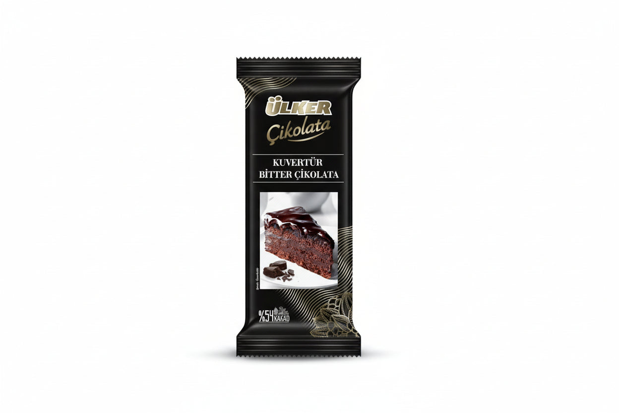 ÜLKER Kuvertür Bitter Çikolata Tablet %54 200 Gr - Batman Sanal Market