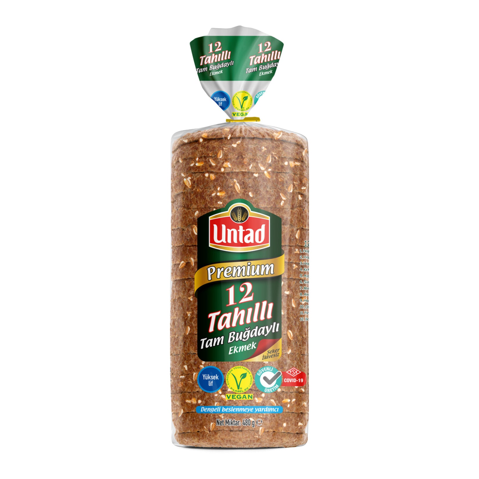 Untad Premium 12 Tahıllı Ekmek 480 Gr