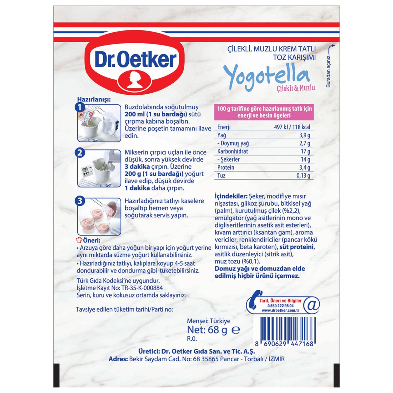 YOGOTELLA Çilekli Muzlu 69 Gr - Batman Sanal Market