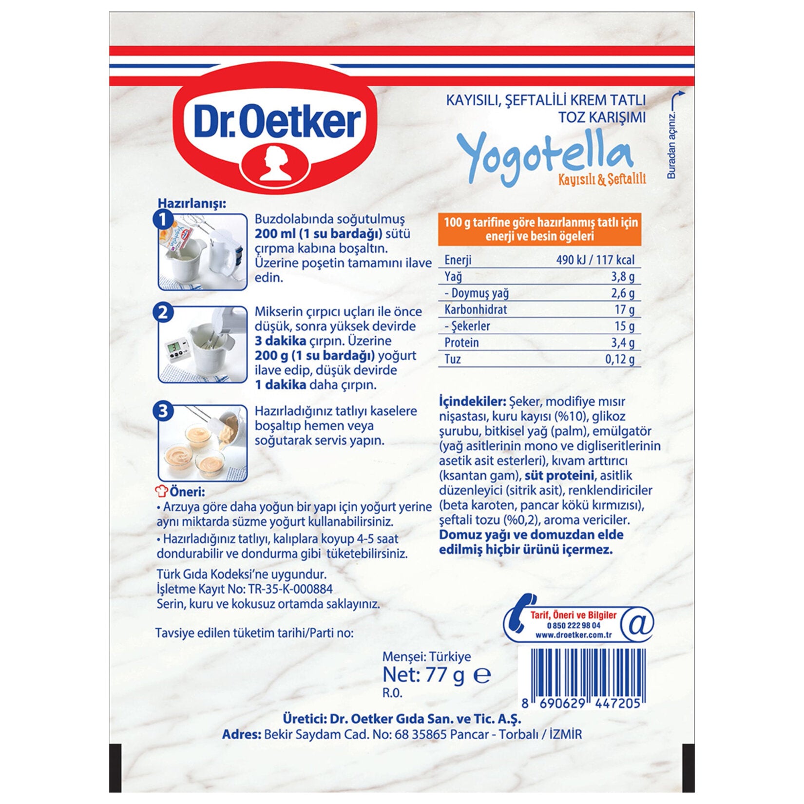 Yogotella Kayısı ve Şeftali 69 Gr